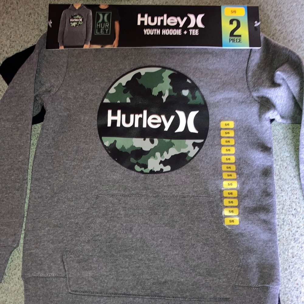 Hurley boys 5/6 sweatshirt and tee-shirt